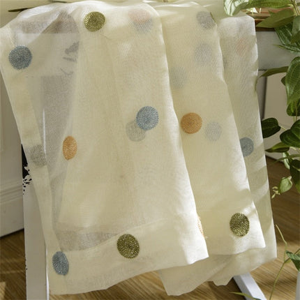 Vitragegordijn met gekleurde stippen patroon