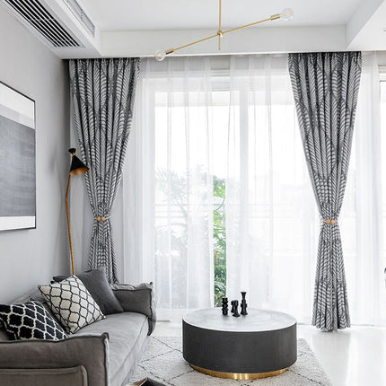 Verduisterend gordijn met modern bladmotief