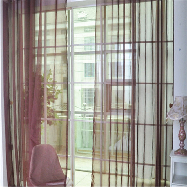 Effen turquoise vitrage voor slaapkamer