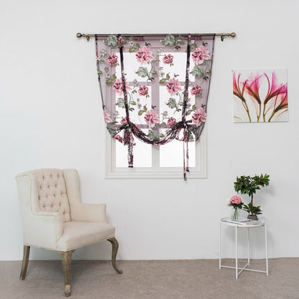 Transparant vouwgordijn met botanische bloemenprint
