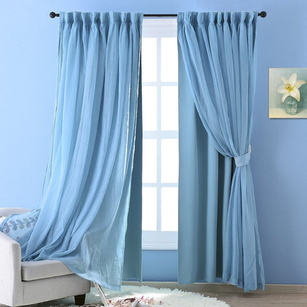 Dubbellaags gordijn met ingebouwde vitrage