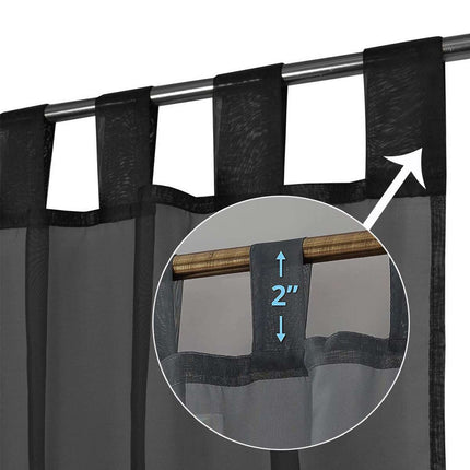 Donker vitrage gordijn met lussen