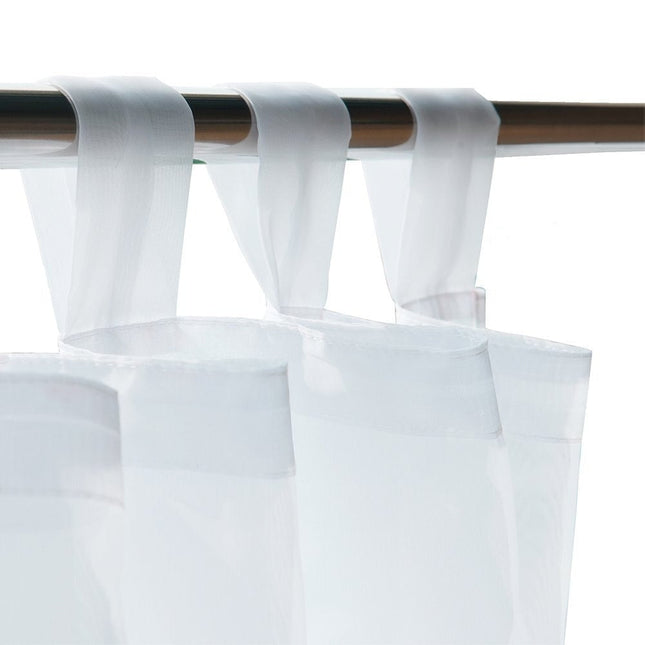 Waterafstotend vitrage buitengordijn met ringen