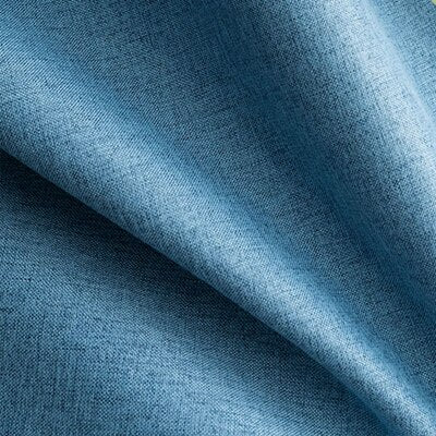 Lichtblauw verduisterend gordijn met linnenstructuur