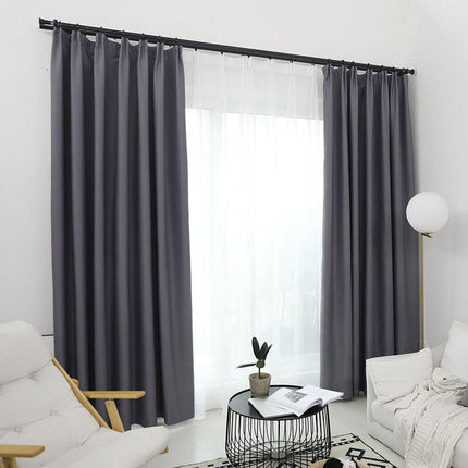 Antracietgrijs verduisteringsgordijn met ringen