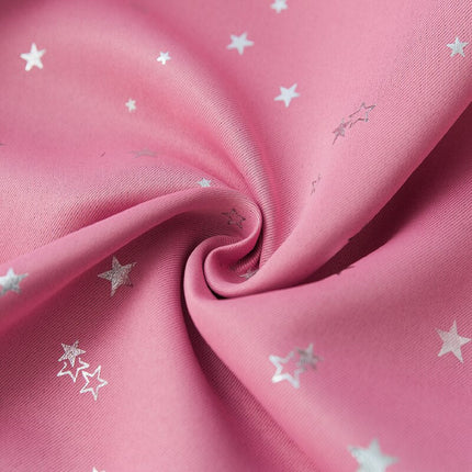 Roze verduisteringsgordijn met sterren kinderkamer