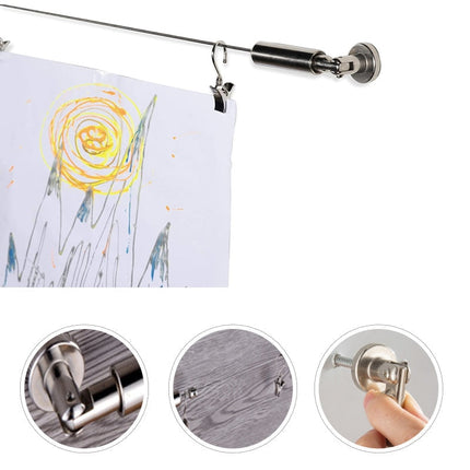 Complete staalkabel set voor gordijnophanging