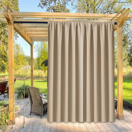 Beige waterdicht buitengordijn voor terras