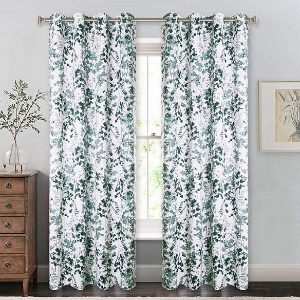 Gordijn met botanisch bladerenpatroon