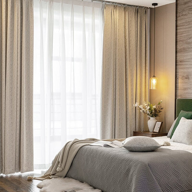 Crèmewit verduisterend gordijn met structuur