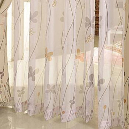 Lichtdoorlatend gordijn met bloemenprint