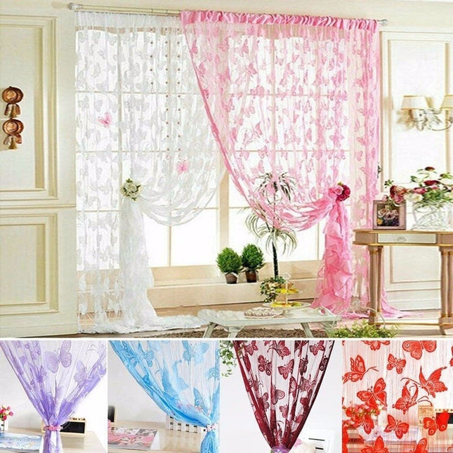 Vitragegordijn met vlinder patroon kinderkamer