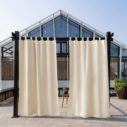 Buitengordijn met lussen voor tuinhuis