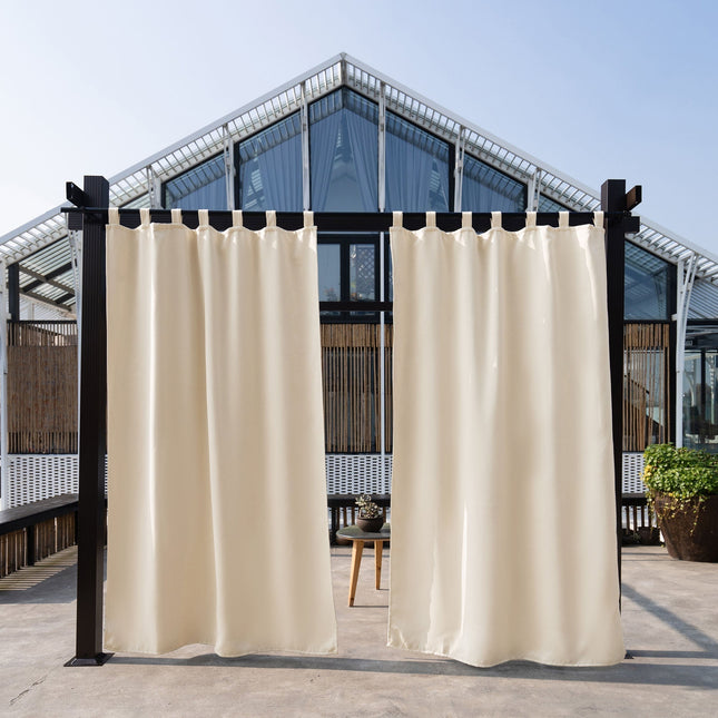 Buitengordijn met lussen voor tuinhuis