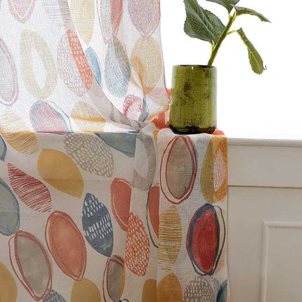 Vitrage met abstract kleurrijk kiezelpatroon