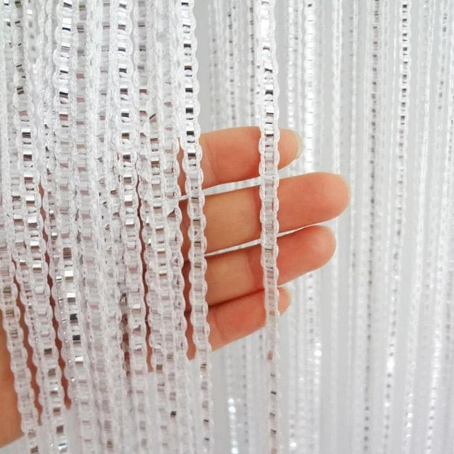 Vitrage gordijn met verticale structuur