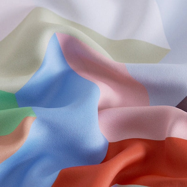 Kleurrijk buitengordijn met geometrisch patroon