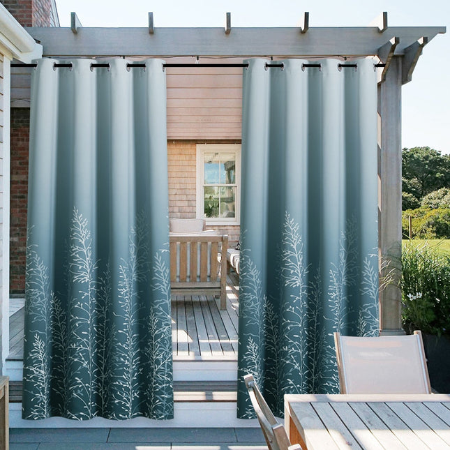 Decoratief buitengordijn met takken motief