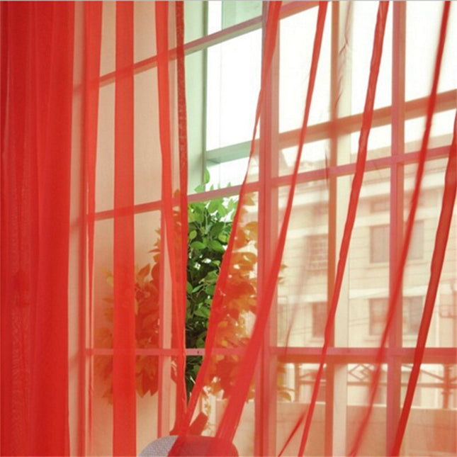 Effen turquoise vitrage voor slaapkamer