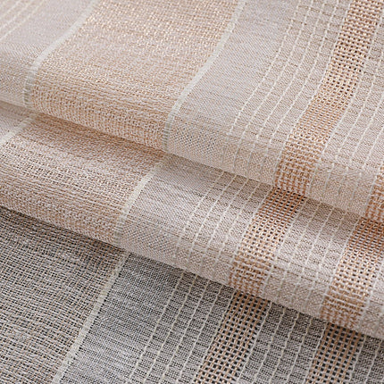 Vitrage gordijn met een natuurlijke linnenstructuur.