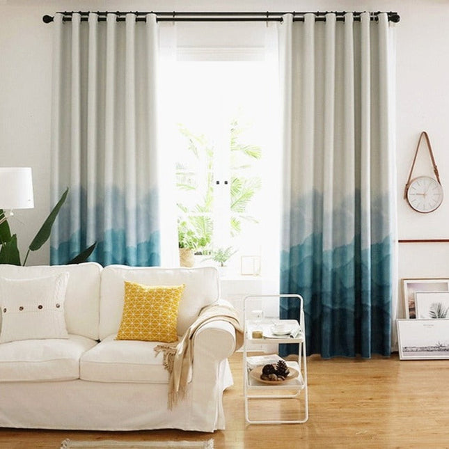 Verduisteringsgordijn met blauw ombré effect