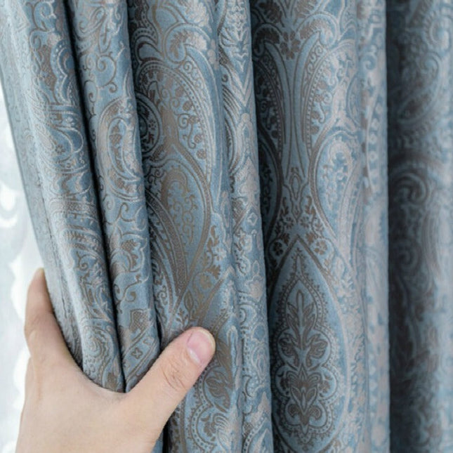 Jacquard verduisteringsgordijn met paisley patroon