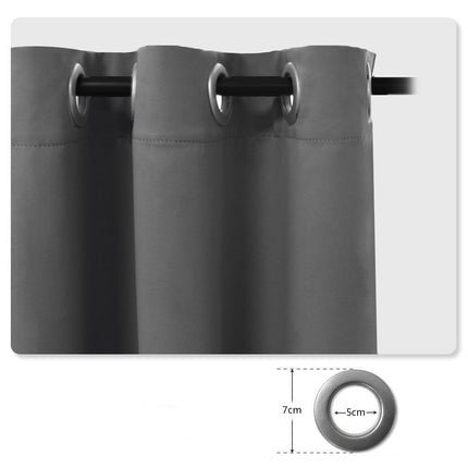 Grijs waterdicht buitengordijn met ringen