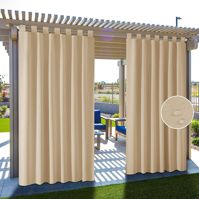 Buitengordijn met lussen voor tuinhuis