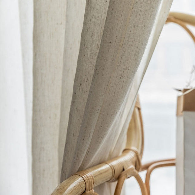 Natuurlijke linnenlook vitrage voor woonkamer