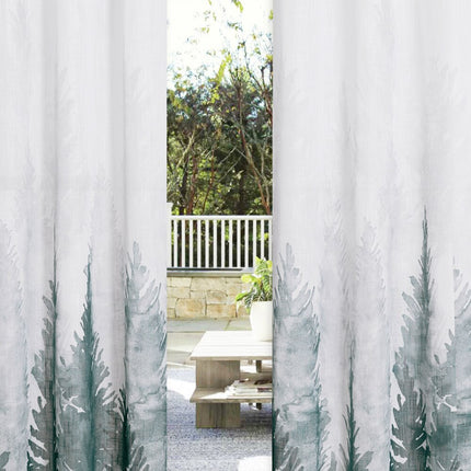 Buitengordijn met sfeervol bos patroon