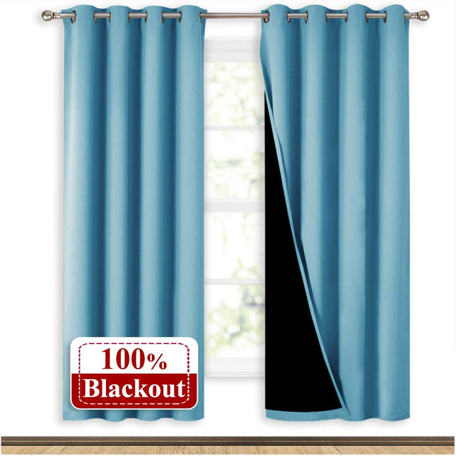 Turkoois blauw verduisterend gordijn