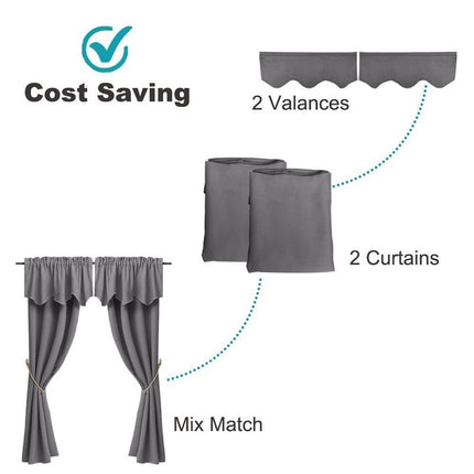 Complete gordijnset verduisterend met volant