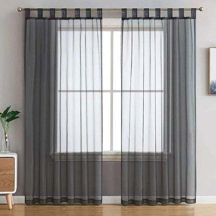 Donker vitrage gordijn met lussen