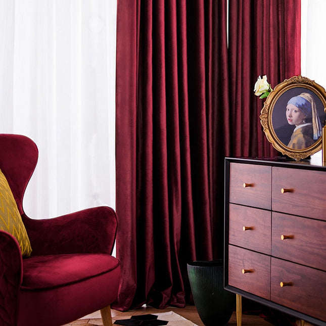 Zwaar velours verduisteringsgordijn voor slaapkamer
