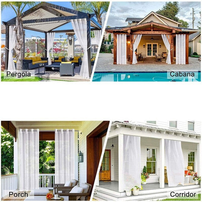 Wit lichtfilterend buitengordijn voor privacy