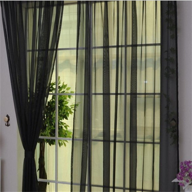 Effen turquoise vitrage voor slaapkamer