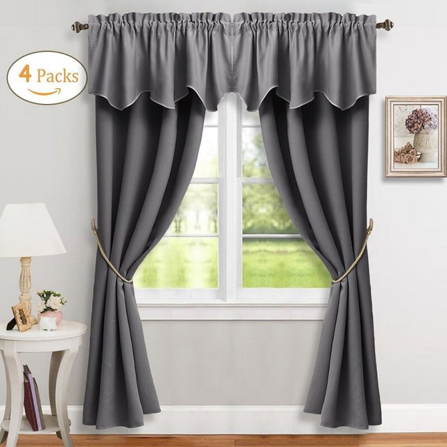 Complete gordijnset verduisterend met volant