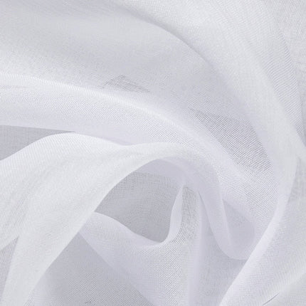 Effen witte vitrage met ringen