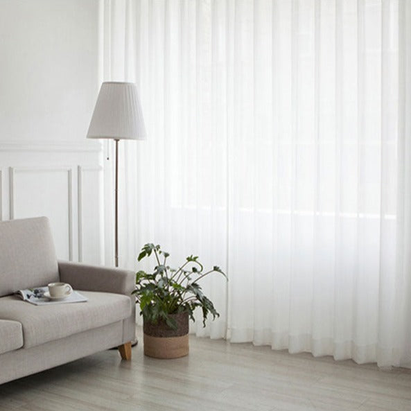 Elegant wit semi-transparant glasgordijn