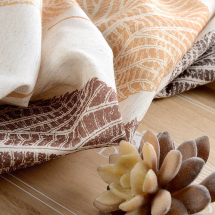 Gordijn met groot bladerenpatroon herfststijl