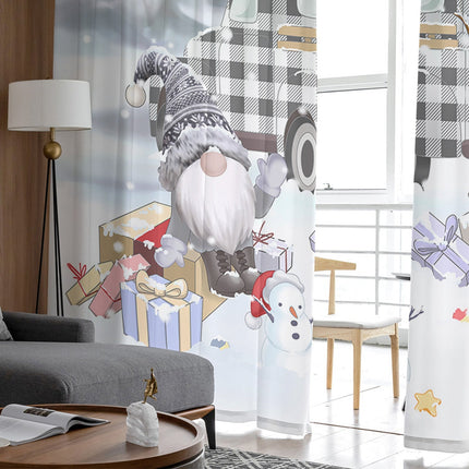 Kerst vitrage gordijn met winterprint