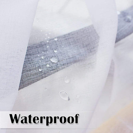 Witte outdoor vitrage voor pergola