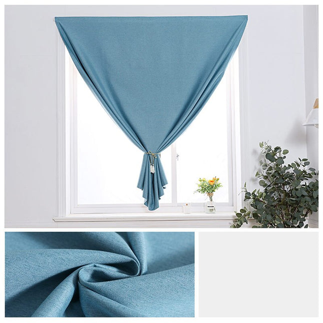 Lichtblauw gordijn met klittenband