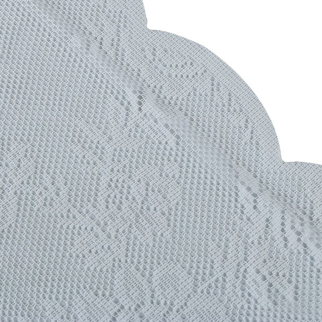 Witte kanten vitrage met bloemenmotief