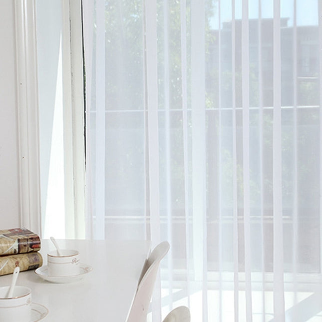 Effen witte basis vitrage gordijn