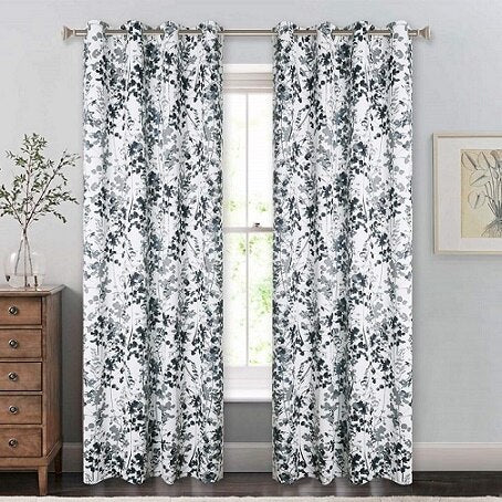 Gordijn met botanisch bladerenpatroon