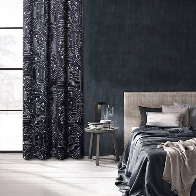 Gordijn met elektronica print voor kinderkamer