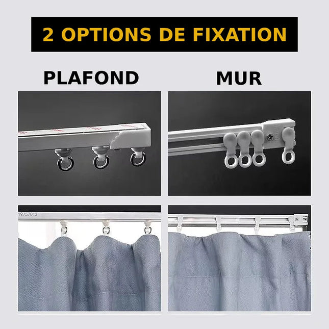 Zelfklevende gordijnrail zonder boren