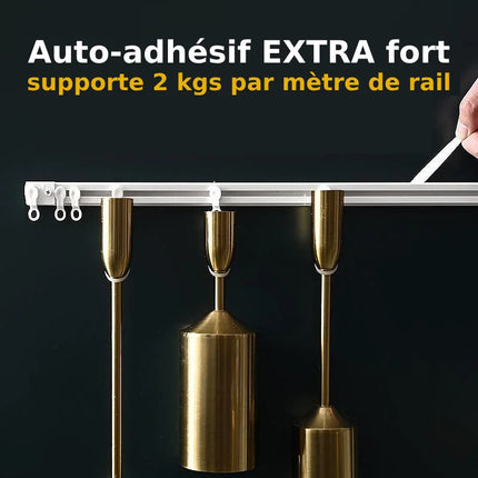 Zelfklevende gordijnrail zonder boren