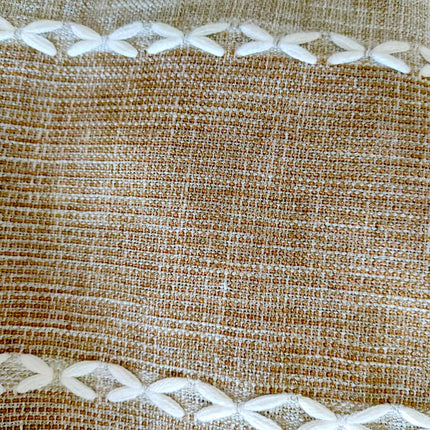 Tweekleurig gordijn met ingeweven vitrage